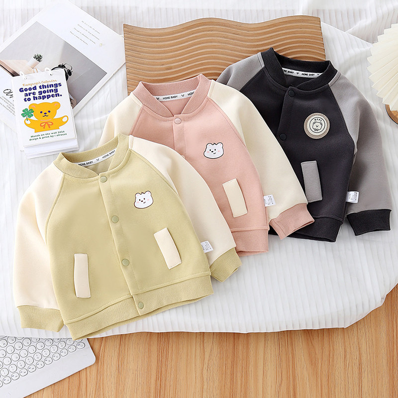 婴儿外套春秋款外出男小童装女宝宝开衫上衣一岁婴幼儿秋装棒球服