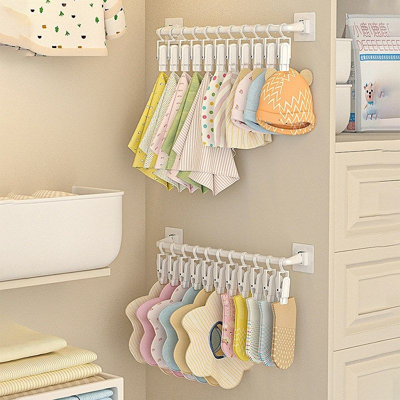 婴儿专用衣架宝宝衣柜收纳神器儿童帽子口水巾袜子挂钩晾晒衣服架,收纳整理,袜子架,淘宝优惠券,粉丝福利购,淘宝优惠卷