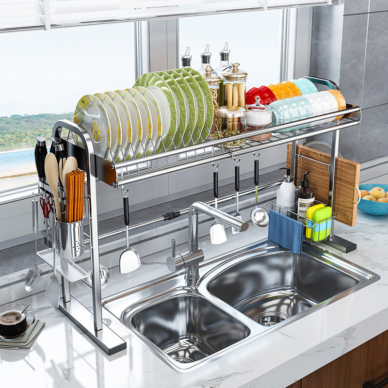 304不锈钢厨房水槽置物架碗架沥水架多功能晾放碗碟架碗盘收纳架,厨房/烹饪用具,厨房置物架/置物柜/角架,淘宝优惠券,粉丝福利购,淘宝优惠卷