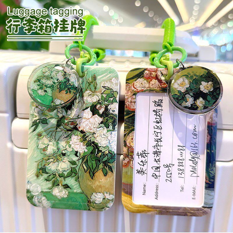 行李箱标识牌防丢托运出r国旅行箱背包吊牌写名字姓名卡弹簧绳卡