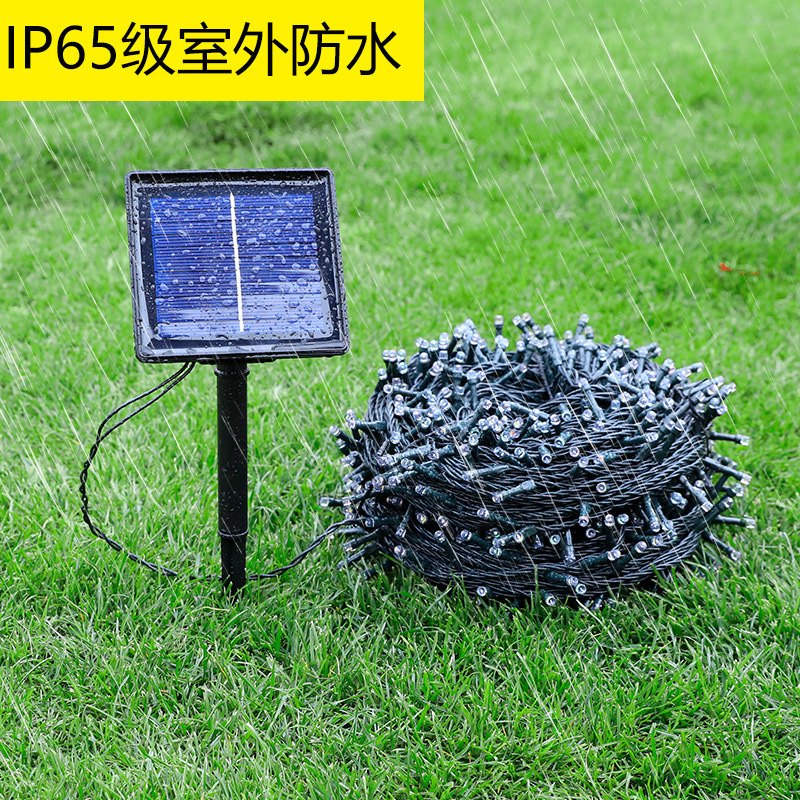 led灯串 太阳能串灯户外庭院装饰小彩灯防水花园太阳能星星灯