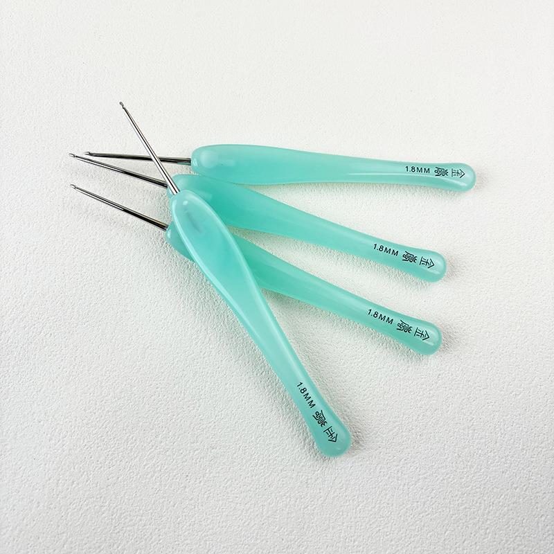 金岚钩针树脂绿色似玉DIY玩偶手工编织工具不锈钢勾针