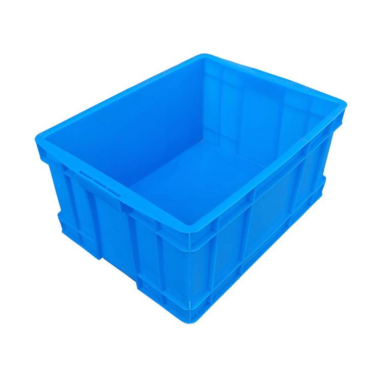 加厚塑料周转箱大号塑料箱蓝色带盖塑胶箱工业周转箱服装箱