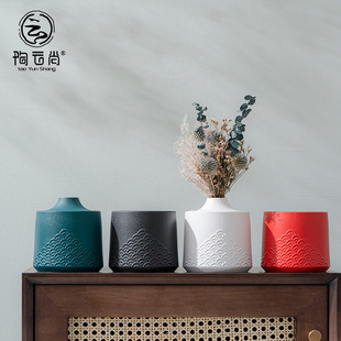 潮流客厅防飞灰带盖办公室in风陶瓷烟缸花器 烟灰缸创意家用个性