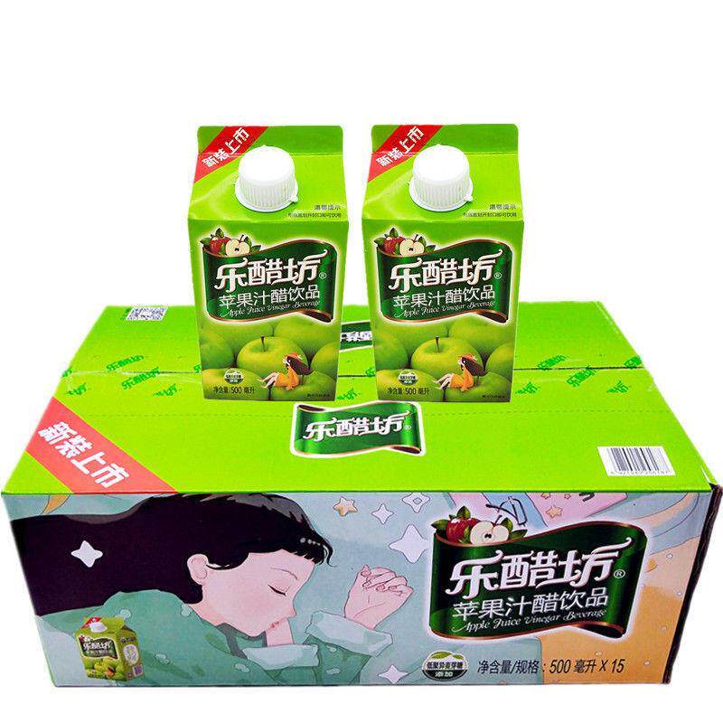 乐醋坊苹 果汁醋饮料500ml8瓶15瓶整箱果汁饮品苹 果醋0脂肪