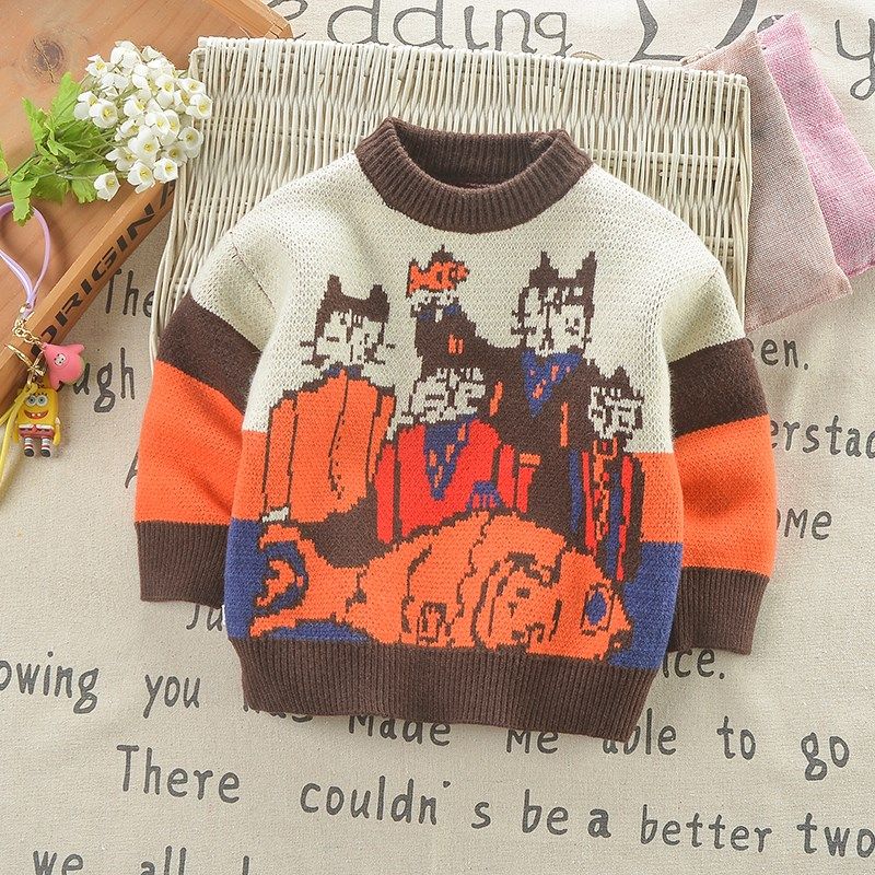 儿童毛衣秋冬男童羊绒衫洋气宝宝内搭针织衫2023新款男孩打底线衣