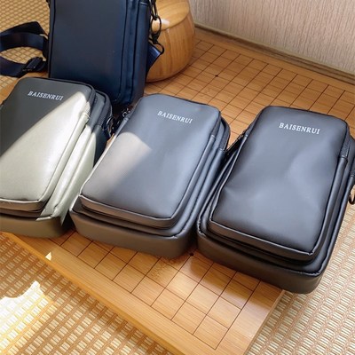 新款男士单肩迷你小包斜挎包手机包轻便防水双拉链背包时尚贴身包