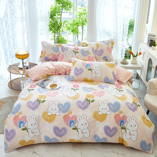 卡通可爱全棉g床上四件套儿童房纯棉床单被套床笠男孩女孩学生宿