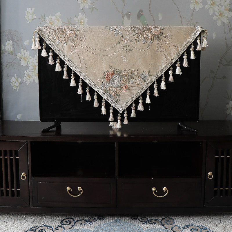 电视机防尘罩盖布巾新中式2022新款高G端55寸65寸台式挂式电视罩