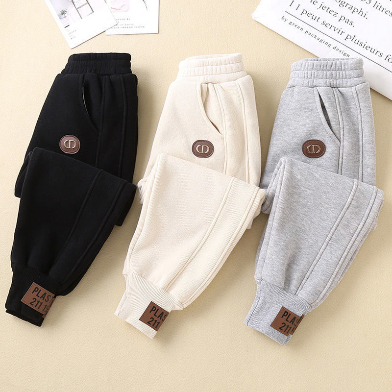 儿童装春秋长裤新款纯棉女童裤子加绒休闲裤洋气童装春装男童卫裤