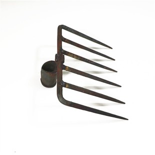 手工锻打农用小耙子8齿6齿耙开垦松土翻地工具铁耙钉Y耙木柄大耙