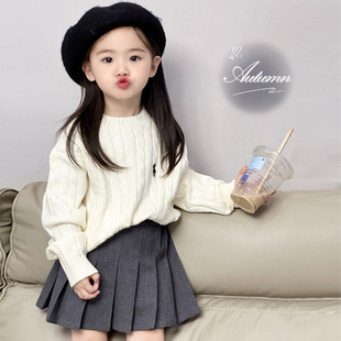 秋装女童学院风针织毛衣裙子套装秋季2023新款洋派儿童女宝宝时尚