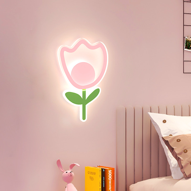 儿童房床头壁灯女孩卧室灯公主护眼led现代简约花朵创意温馨壁灯,家装灯饰光源,壁灯,淘宝优惠券,粉丝福利购,淘宝优惠卷