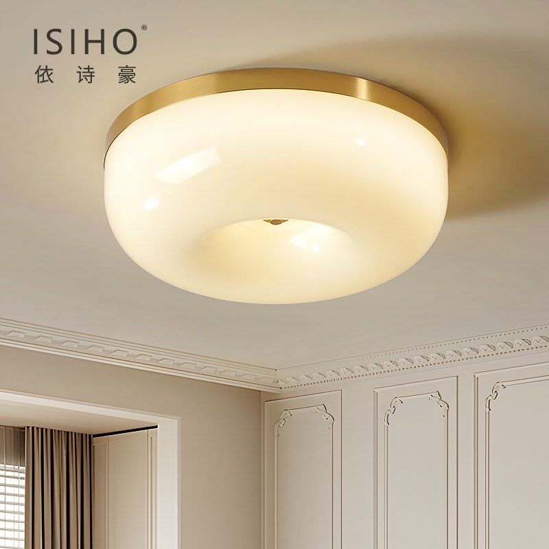 轻法式奶油风布丁卧室餐厅吸顶灯中古包豪斯衣帽间复古玻璃灯具,家装灯饰光源,餐厅/卧室/书房吸顶灯,淘宝优惠券,粉丝福利购,淘宝优惠卷