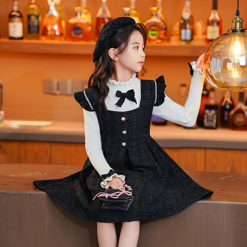 女童连衣裙秋冬款2025新款儿童冬季公主裙小女孩洋气套装裙子秋季