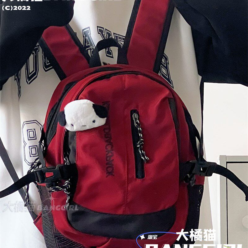 暗黑系小书包工装风大学生双肩包街拍复古休闲高中旅行迷你背包潮