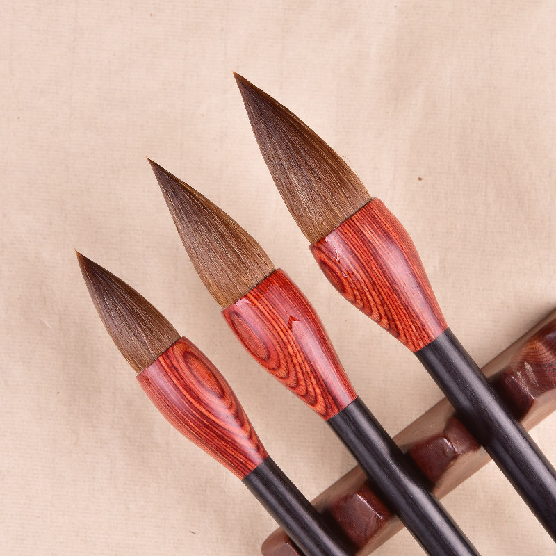 毛笔狼毫蒜头笔 短锋雀头工笔染色国画写意专P用大中小号提斗湖笔