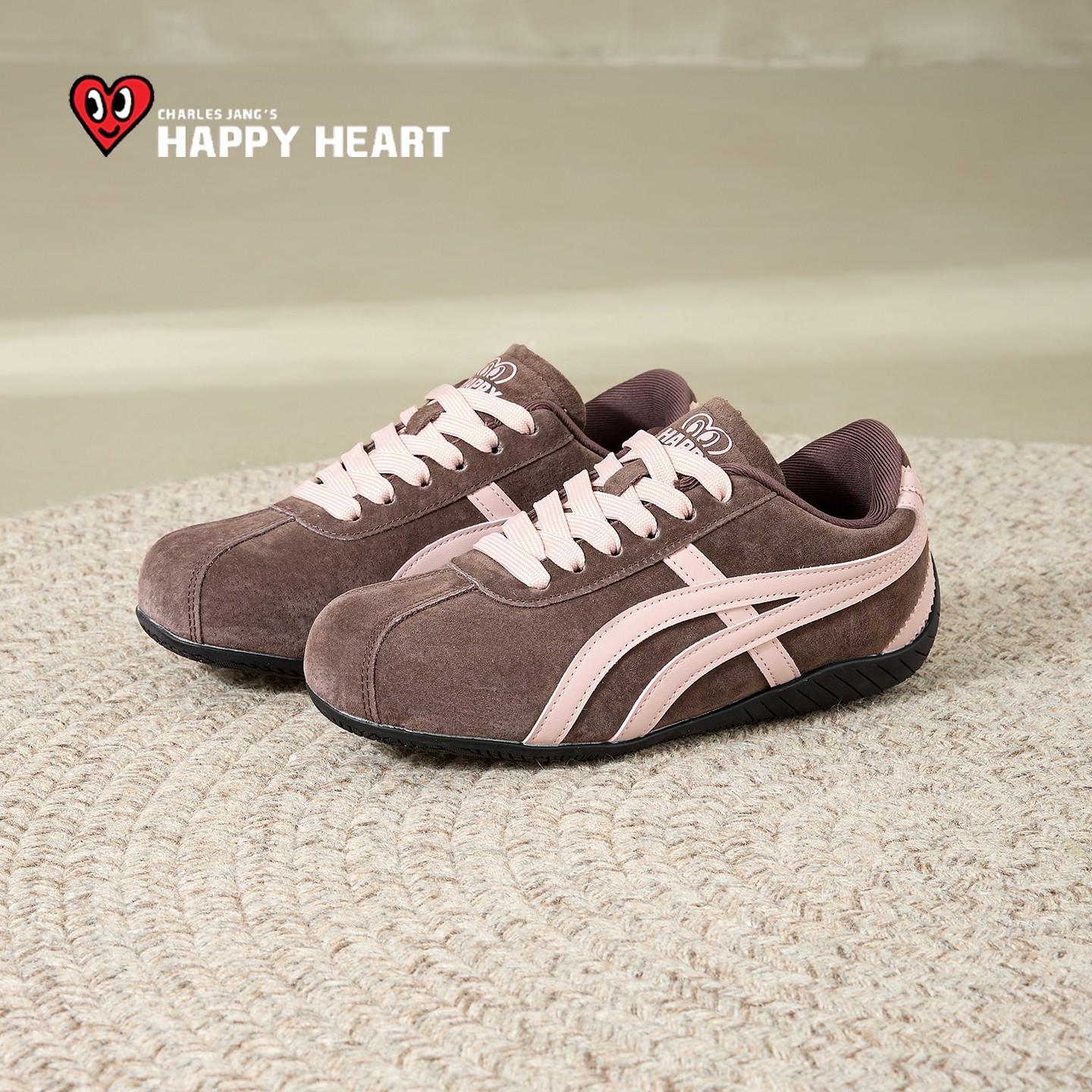 查尔斯桃心德训鞋女2026新款春冬赛车运动鞋女鞋阿甘鞋子软底棕色,女鞋,德训鞋,淘宝优惠券,粉丝福利购,淘宝优惠卷