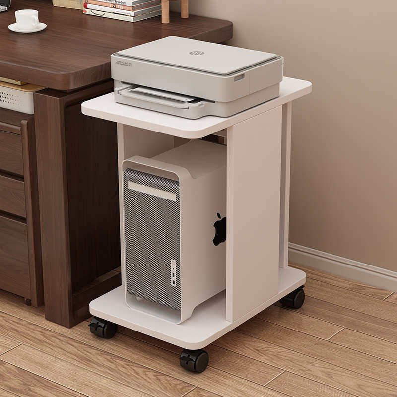 多层落地打印机置物架子办公室桌面下双层电脑主机多功能移动支架