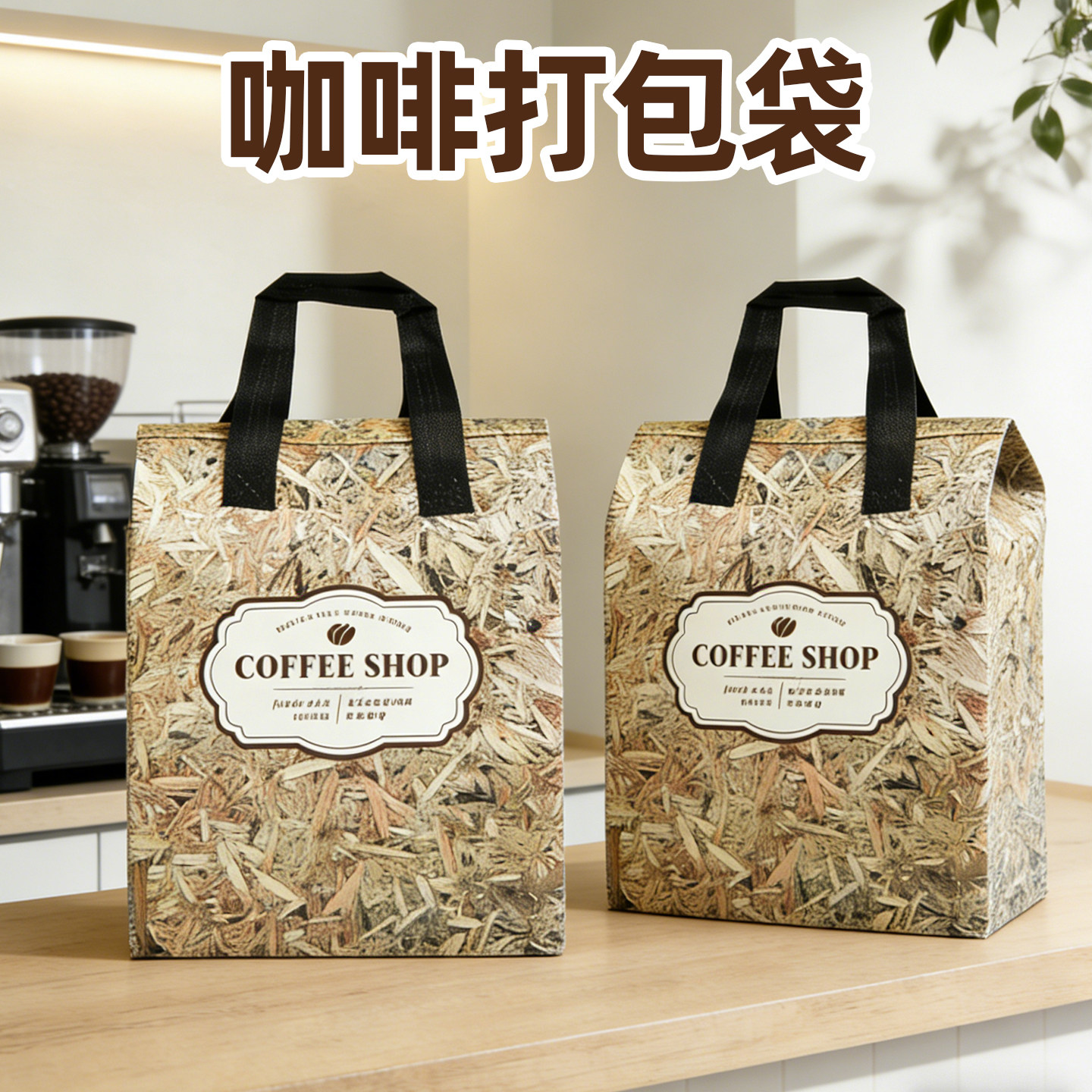 1000个批发奶茶外卖打包袋无纺布外卖袋餐饮礼品袋带无纺布手提
