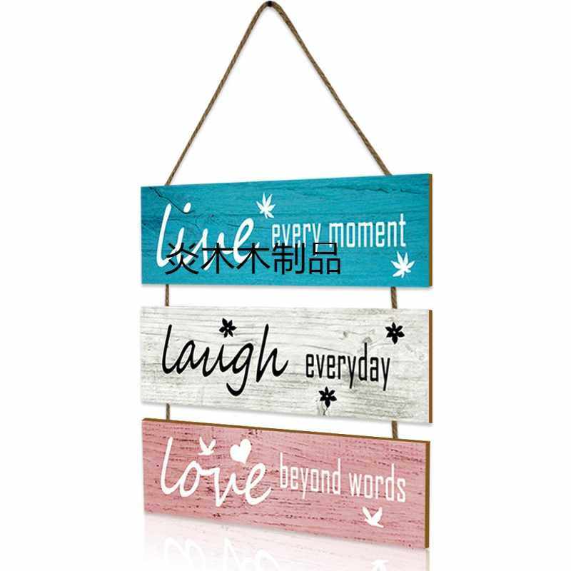 墙饰壁饰 跨境欧式墙面装饰木质挂牌 乡村农舍家居装饰木牌壁