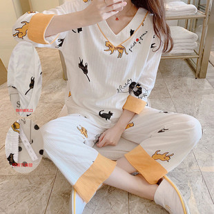 月子服春夏秋季h纯棉产后产妇哺乳衣孕妇睡衣家居服薄款冬天可外