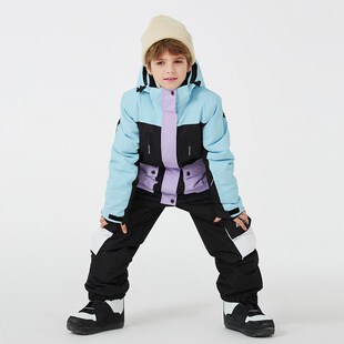 儿童滑雪服套装男童女童冬季防水保暖加厚单板双板工装儿童滑雪服