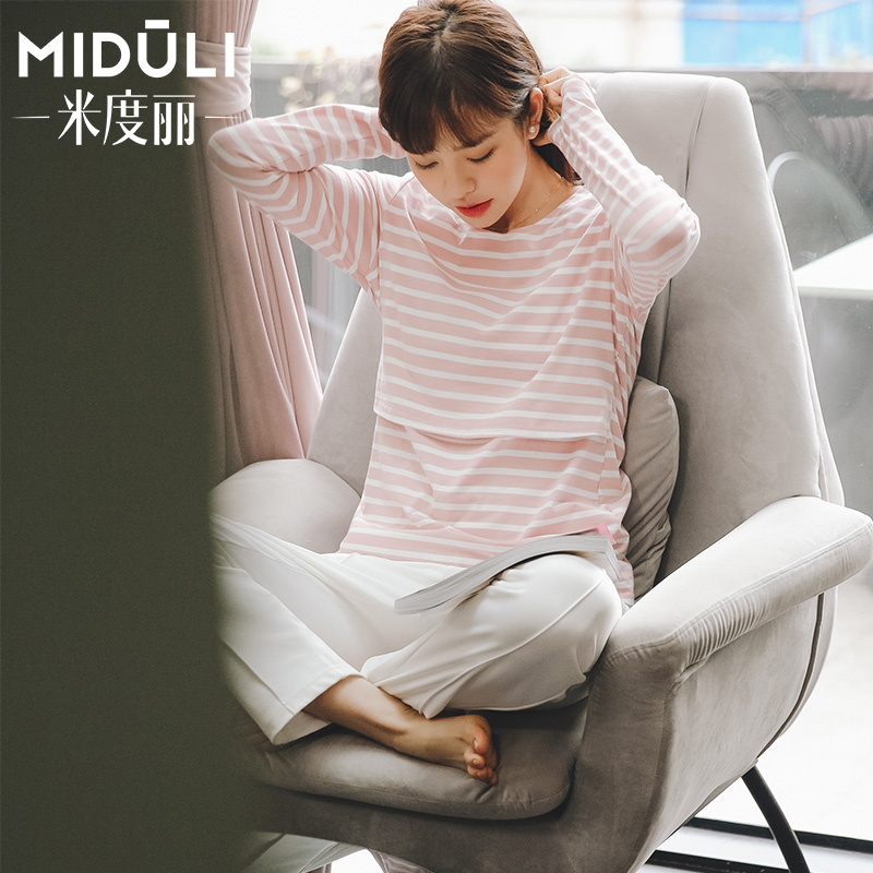 哺乳衣外出秋冬季辣妈款外穿衣服加绒H加厚保暖喂奶上衣打底衫冬
