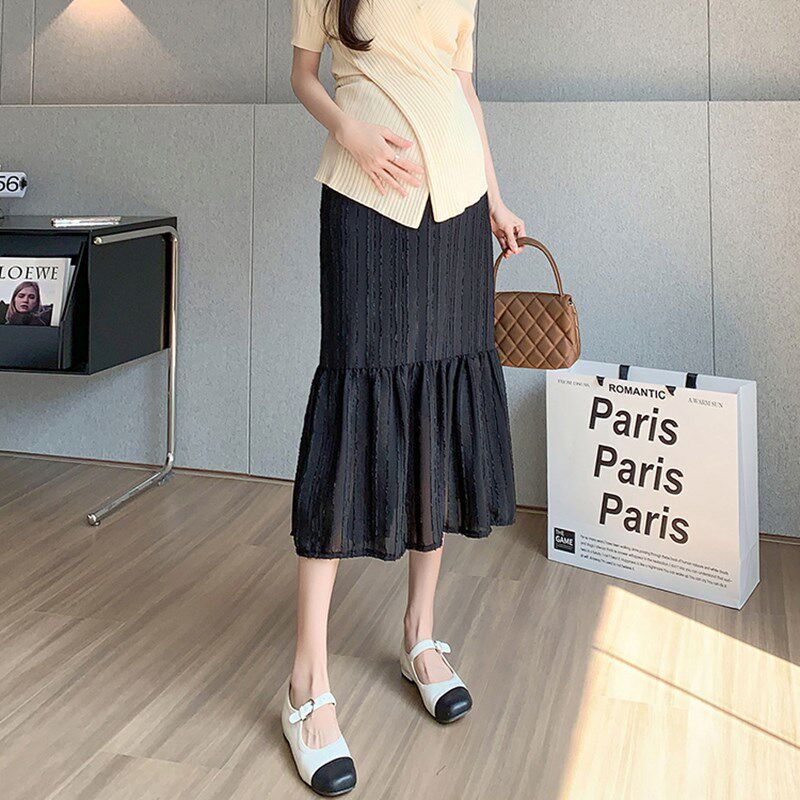 孕妇裙子小个子半身裙外穿s春夏季2024新款高腰中长款鱼尾裙孕妇