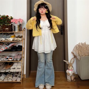 300斤特大码胖mm蕾丝吊带背心两件套女法式甜美减龄收腰显瘦上衣