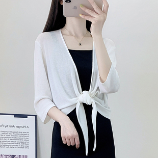 外搭小披肩防晒空调衫 冰丝针织开衫 配吊带裙子短款 夏季 外套 女薄款