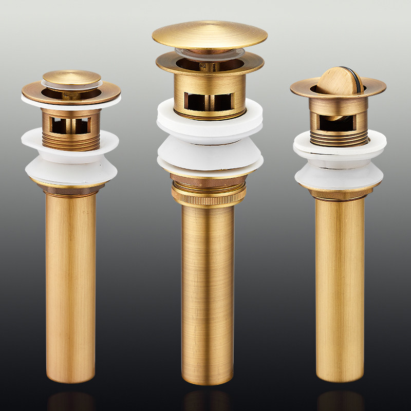 全铜仿古面盆下水器洗手池洗脸盆台上盆复古弹跳翻版式排水器套装,家装主材,下水器,淘宝优惠券,粉丝福利购,淘宝优惠卷