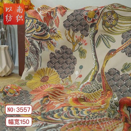 仙鹤复古法式宫廷风女装面料春秋质感赫本风连衣裙装饰包花布料