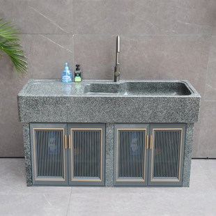 户外大理石材洗衣池带搓板一体操作台庭院洗手台盆家用水池洗菜槽