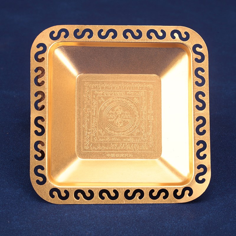 纯铜方形烟供香炉烟供盘盘香炉他香炉烟供香盘炉摆件香薰盘食子