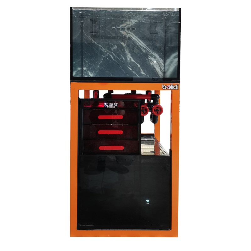 工厂直销60-60-40背溢流兰寿缸底和鱼梳加岩板橙色钢架85高