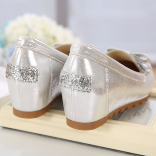 2023春秋新款百搭m内增高豆豆鞋软底坡跟小码女鞋31 32 33 34单鞋