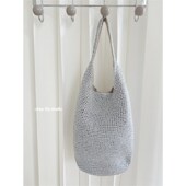 feytiy 银色线手工编织包 时髦百搭单肩包女水桶T包手提包编织包