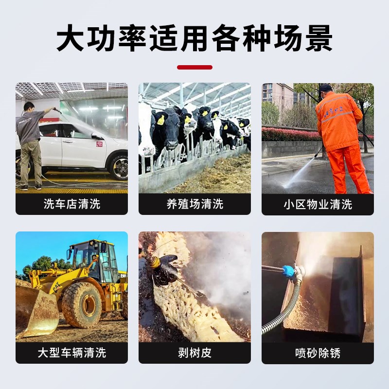 2024新款洗车机220v高压水枪家用增压强力洗地神器清洗机刷车水泵