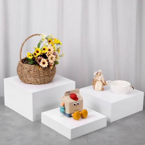 6包亚克力展示盒立方立管派对自助餐食品展示架白色蛋糕架