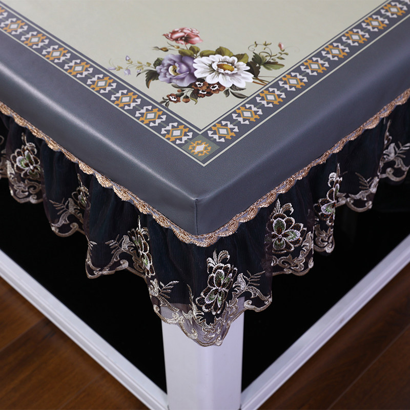 中式餐桌桌布长j方形烤火桌防水皮罩防油全包电炉茶几桌罩免洗防,居家布艺,桌布,淘宝优惠券,粉丝福利购,淘宝优惠卷