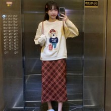 小清新针织c毛衣半身裙两件套少女秋冬中学生搭配一整套甜美长裙