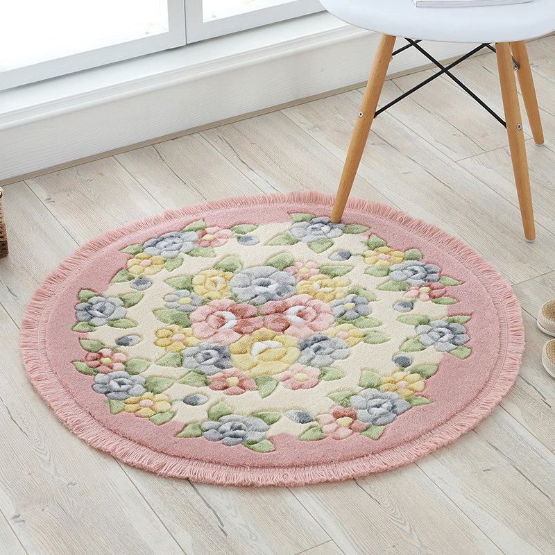 浪漫田园圆形电脑椅地垫转椅吊篮垫子客厅卧室绒面W防滑圆形地毯,居家布艺,家用脚垫,淘宝优惠券,粉丝福利购,淘宝优惠卷