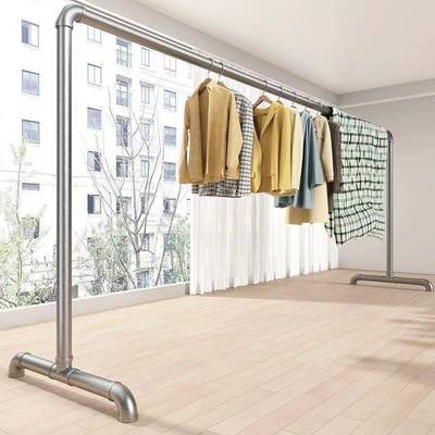 钢管晾衣架落地户外加厚家用阳台立式卧室挂衣服晒被子晾衣杆