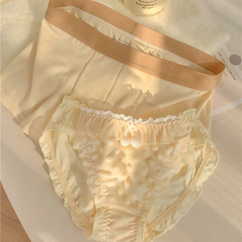 云朵泡芙*毛f绒绒巨舒服情侣内裤纯棉男女平角中腰可爱高弹莫尔代
