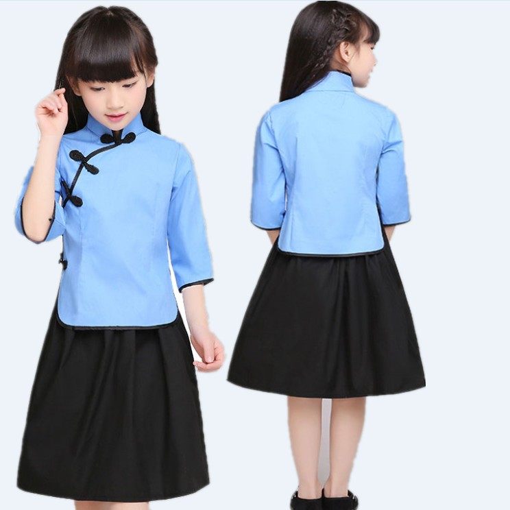 儿童五四青年装男表演服民国风学生装女复古服演出服舞蹈合唱服装