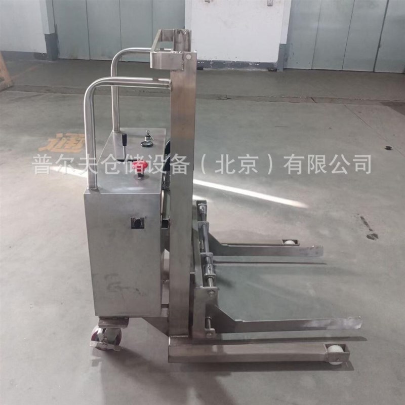 非标04不锈钢轻型手动半电动堆高车液压叉车搬运车装卸车升高车