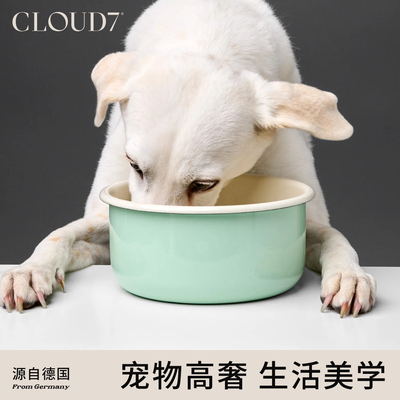 cloud7德国进口珐琅简约陶瓷狗狗碗盆宠物猫狗小中大型犬防打翻碗