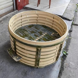 纯手工商用楠竹大竹编胶水加深加竹屉竹蒸屉酒店坝坝宴