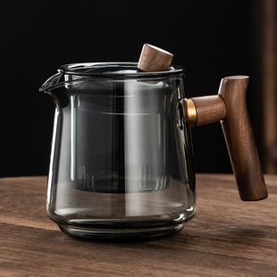 兴梵木把玻璃泡茶壶办公室沏茶壶加厚耐高温冲茶器茶水分离冲泡壶
